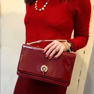 Rachel Zoe Eve Bar-Handle Clutch Bag, Scarlett